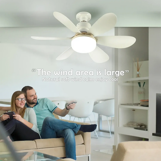 Socket Fan Light with Remote, 20.5in Small Ceiling Fan with LED, E26/27 Cordless Light Screw Fan for Kitchen Bedroom, Small Room Good Vibrations