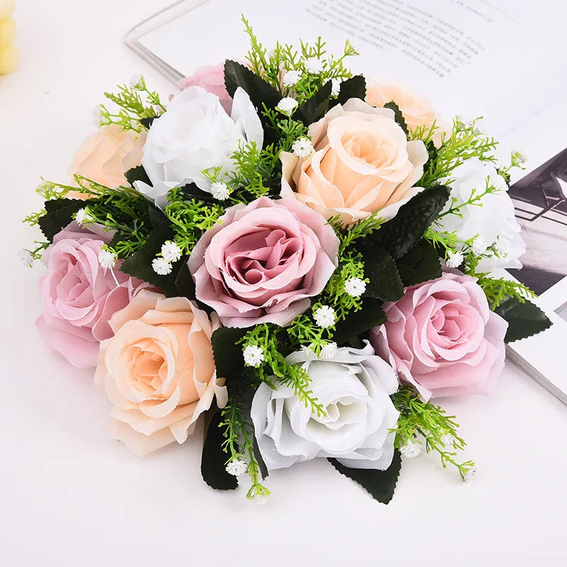 28cm Rose Artificial Flower Balls Wedding Roman Column Road Guide Decorations Birthday Party Beautiful Centerpieces Bouquet Good Vibrations