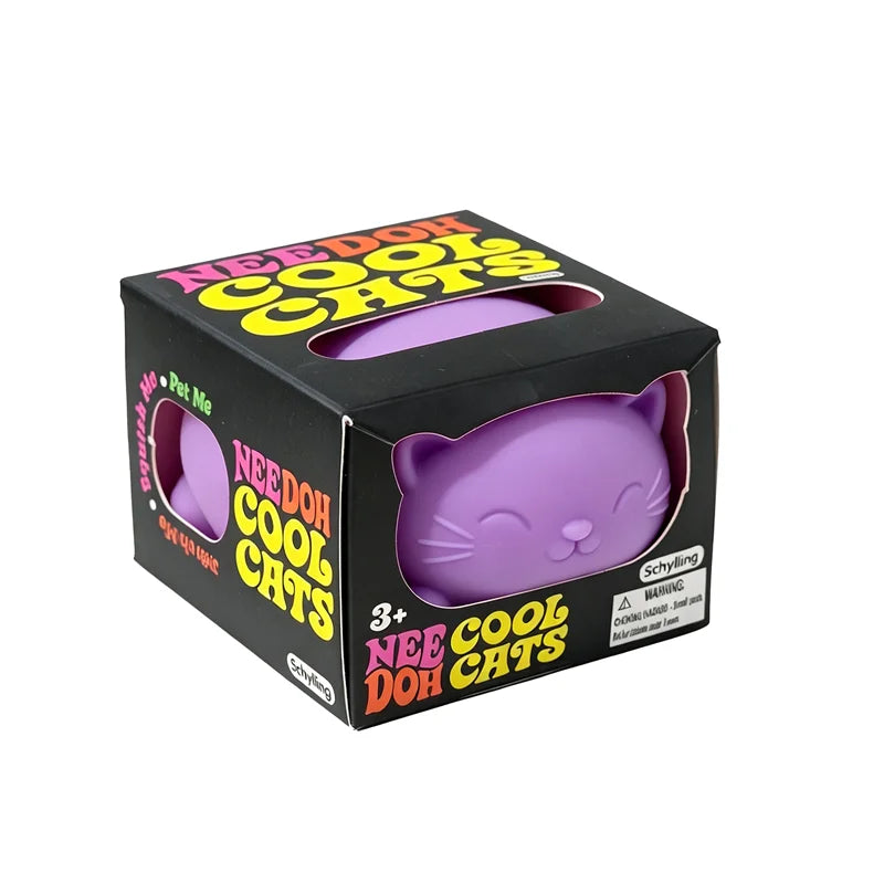 Needoh Funky Pups Cool Cats Flour Filled Quick Rebound Squishy Toy Stress Relief Fidget Squeeze Toy Mood Calming Leisure Relax Good Vibrations