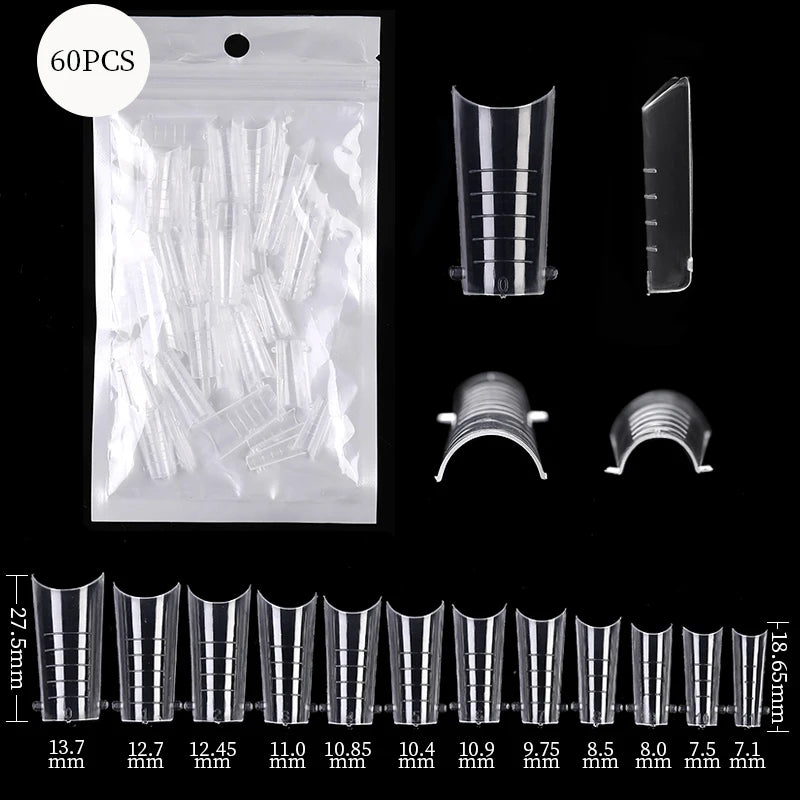 100Pcs/box Full Cover Sculpted Nail Tips Fake Finger Nails Extension Tip Quick Building Mold False Tips For Manicuring Tool Set Good Vibrations