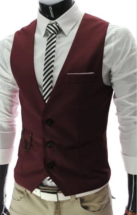 New Arrival Dress Vests For Men Vest Slim Fit Mens Suit Vest Male Waistcoat Gilet Homme Casual Sleeveless Formal Business Jacket Good Vibrations