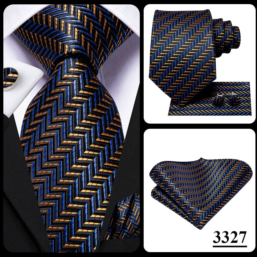 Hi-Tie Blue Business Solid 100% Silk Men's Tie NeckTie 8.5cm Ties for Men Formal Luxury Wedding High Quality Gravata Good Vibrations