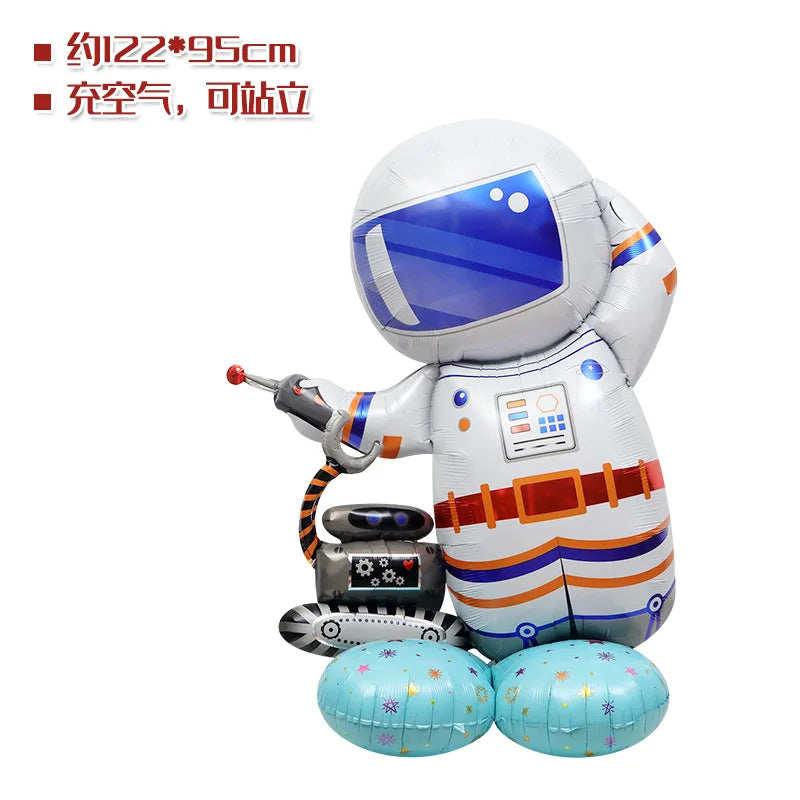4D Standing Astronaut Spaceman Balloons Rocket Foil Balloons Kids Toys Baby Shower Outer Space Themed Birthday Party Decorations Good Vibrations