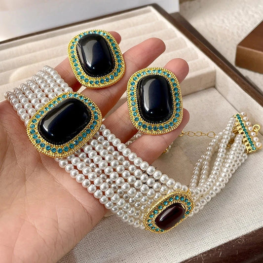 Modern Jewelry Luxury Temperament Geometry Simulated Pearl Necklace For Women Wedding Gifts Delicate Design Accessories Good Vibrations Adult Super Store