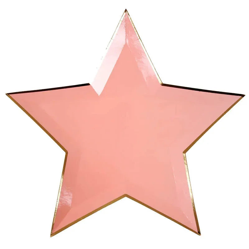 8pcs Disposable Paper Plates Dish Tray Gold Foil Star Shape Party Decor Paper Plate Dinner Cake Party Tableware Paper Plate Dish Good Vibrations