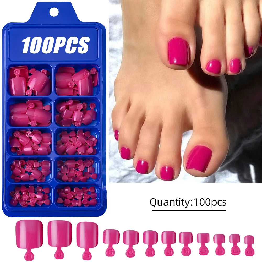 100Pcs Light Pink Press on Nails Short Medium Square Wearable Fake Nails Tips 10 sizes Full Cover False Nails Finger Decoration Good Vibrations