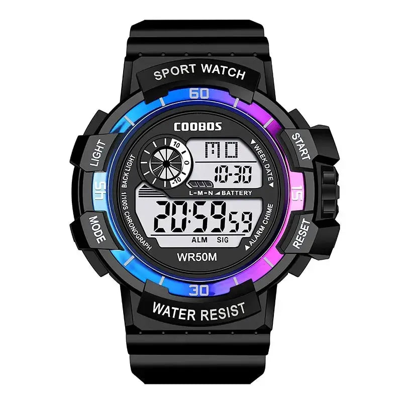 Fashion Sport LED Electronic Watches For Men Luxury Waterproof Luminous Military Watch Man Multifunction Colorful Digital Clock Good Vibrations