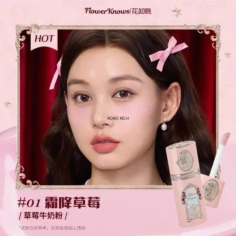 Flower Knows Strawberry Cupid Liquid Blush Long-lasting Moisturizing Easy Makeup Blush Creamy Liquid Blusher Good Vibrations