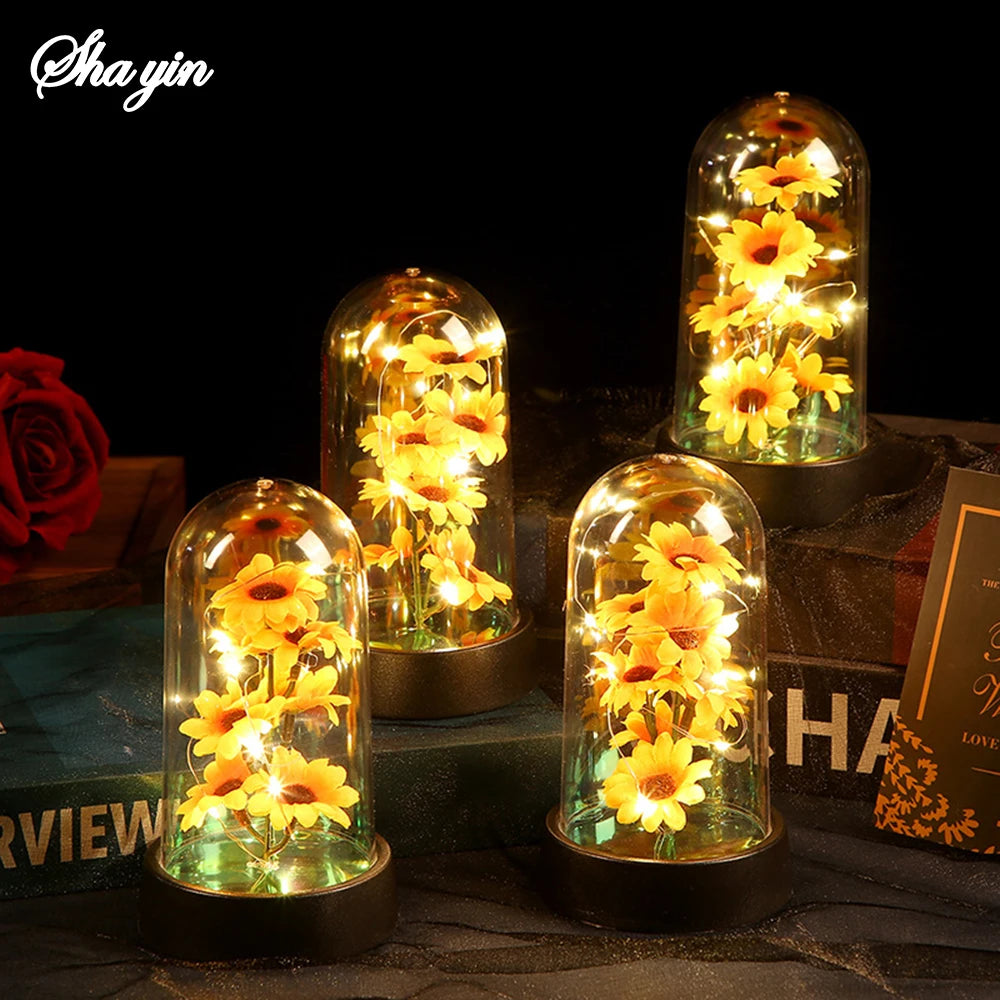 Graduation season gift small sunflower plastic set Mother's Day send wife send mother Valentine's Day eternal flower gift Birthd Good Vibrations
