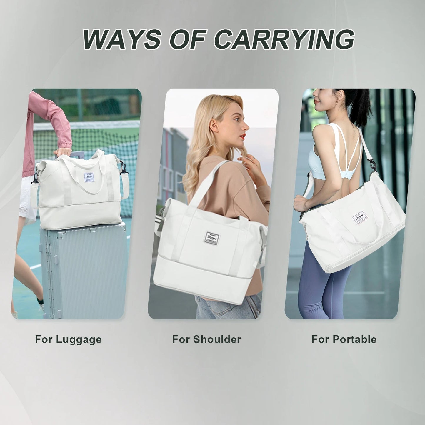 Expandable Travel Duffle Bag for Women Carry On, Weekender Overnight Shoulder Bag,Gym Tote Bag Wet Pocket Delivery Hospital Bag Good Vibrations