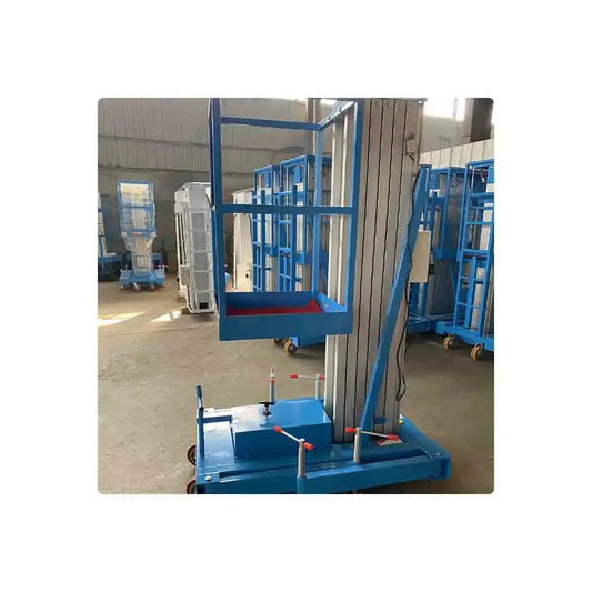 Portable residential single lift, lifting height 6m - 10m, aluminum alloy mast lifting work platform, suitable for home use Good Vibrations
