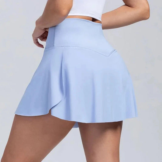 Women Pleated Tennis Skirt With Pockets Shorts Athletic Skirts Crossover Breathable Athletic Golf Skorts Workout Sports Skirts Good Vibrations