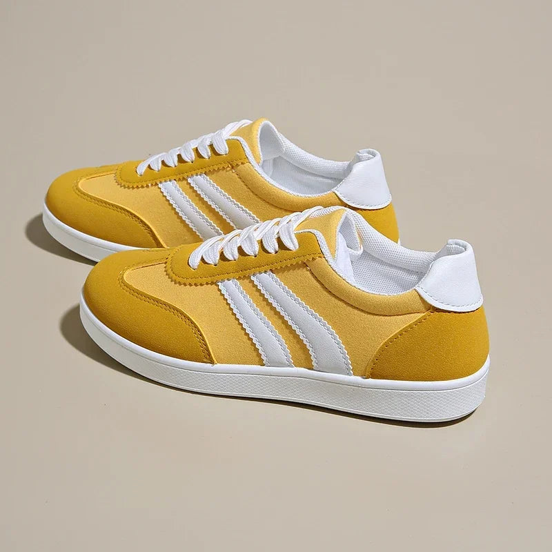 Women Tennis Sneakers Flats Ladies Fashion Mixed Colors Lace-up Vulcanized Shoes Spring Autumn Woman Outdoor Trainers Footwear Good Vibrations