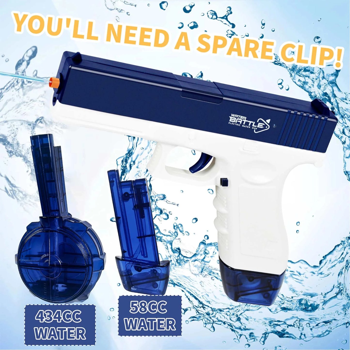 Electric Water Gun Rechargeable Automatic & Manual Spray Gun Capacity Range Up to 32 FT Range for Adults & Kids Good Vibrations