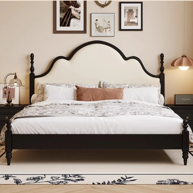 Wooden Retro Double Beds Luxury Designer Home Storage Upholstered Bed Bed Adult Couples Cama Box Casal Bed Room Furnitures Set Good Vibrations