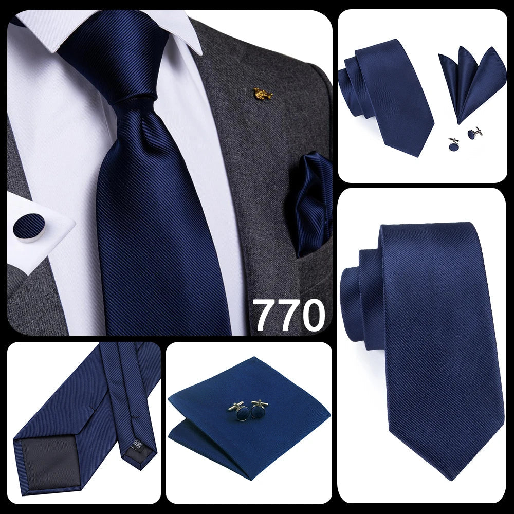 Hi-Tie 8.5cm Business Black Solid Paisley 100% Silk Men's Tie Neck Strip Ties for Men Formal Luxury Wedding Neckties Gravatas Good Vibrations