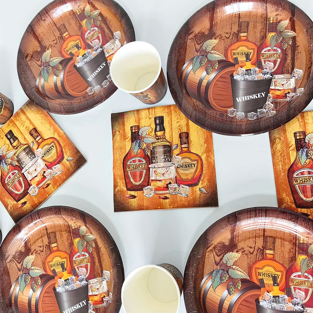 Whiskey Birthday Party Decorations Balloons Hanging Swirls Tablecloth Beers 30th 40th 50th Whiskey Birthdayy Party Decorations Good Vibrations