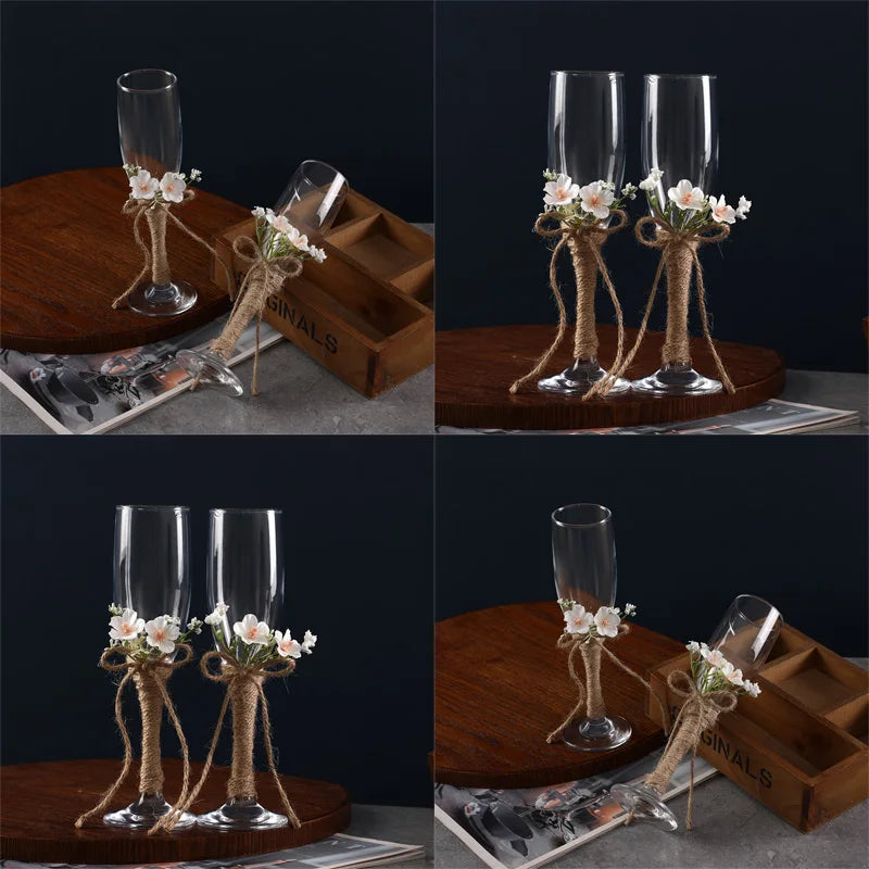 Premium Wedding Toast Glasses - Elegant Champagne glasses for Bride & Groom - Luxury Ceremony Accessory Good Vibrations
