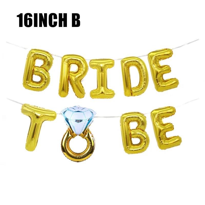 Bride To Be Balloons Rose Gold Letters Foil Balloon Team Wedding Decorations Bachelorette Party Supplies Good Vibrations