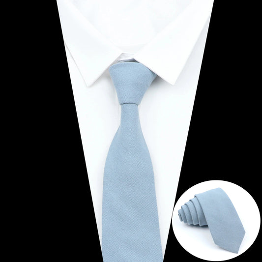 Wed Cotton Tie Solid Color Necktie For Man Woman Blue Pink Yellow Skinny Slim Ties Fashion Wedding Party Gifts Men Accessories Good Vibrations
