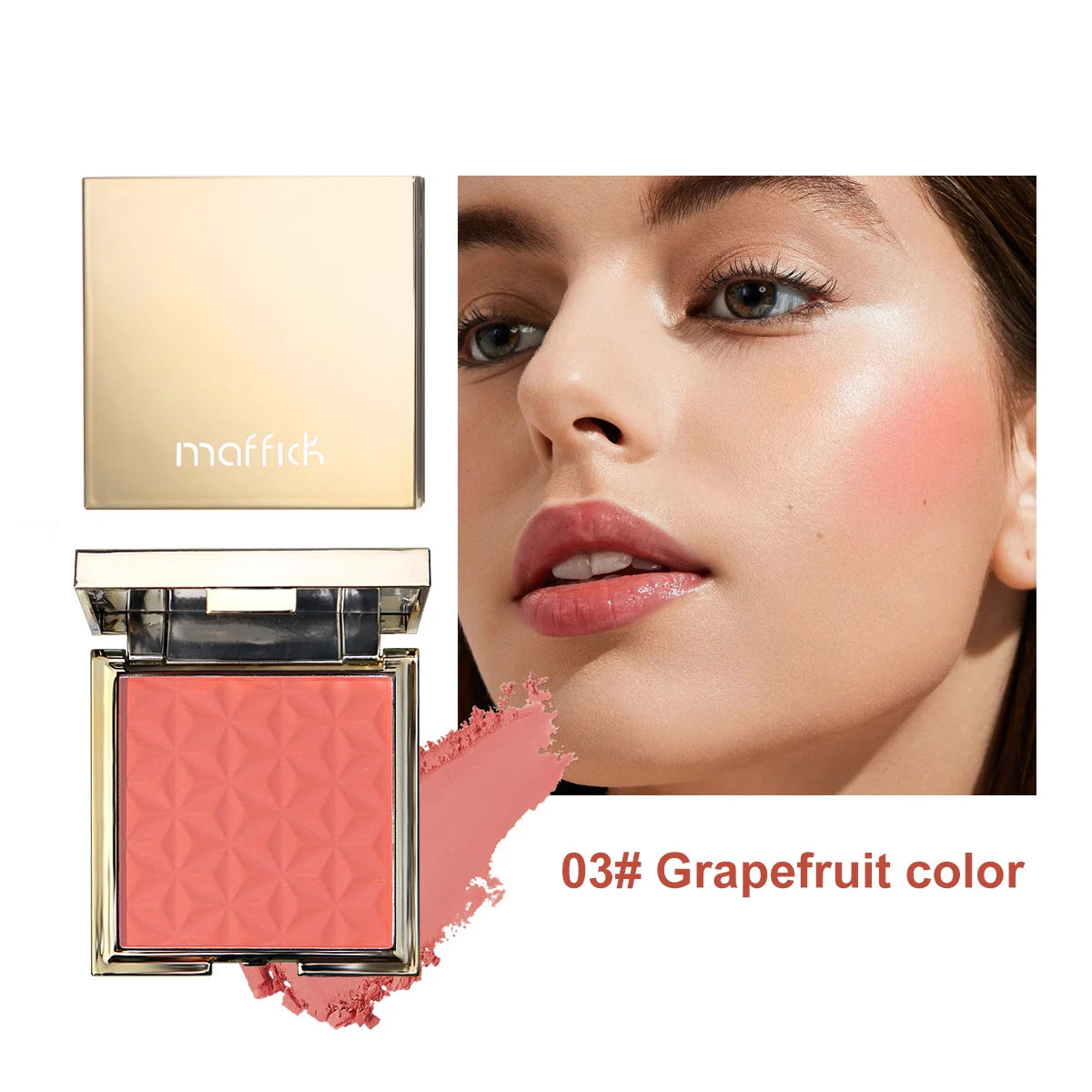 Gold box relief blush nude makeup orange lasting pink rouge makeup plate makeup powder Good Vibrations