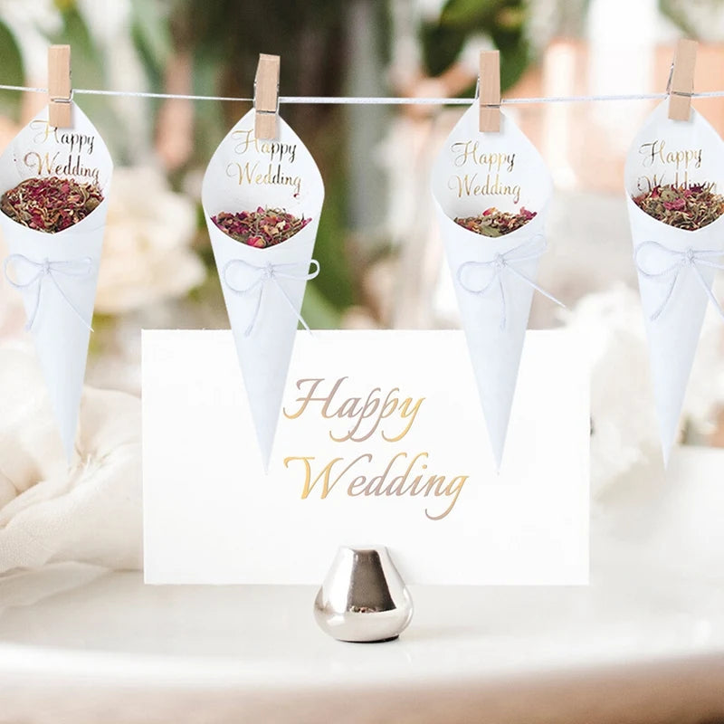 Kraft Paper Wedding Tray Confetti Cone Stand Box Tray Rustic Wedding Decoration Wedding Confetti Cones Wedding Cones  Set supply Good Vibrations
