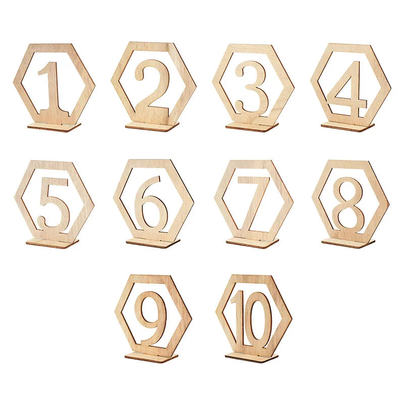 Wedding Number Wooden Table Place Card Rustic Wedding Engagement Reception Seat Decoration Number Signs Event Party Supplies Good Vibrations
