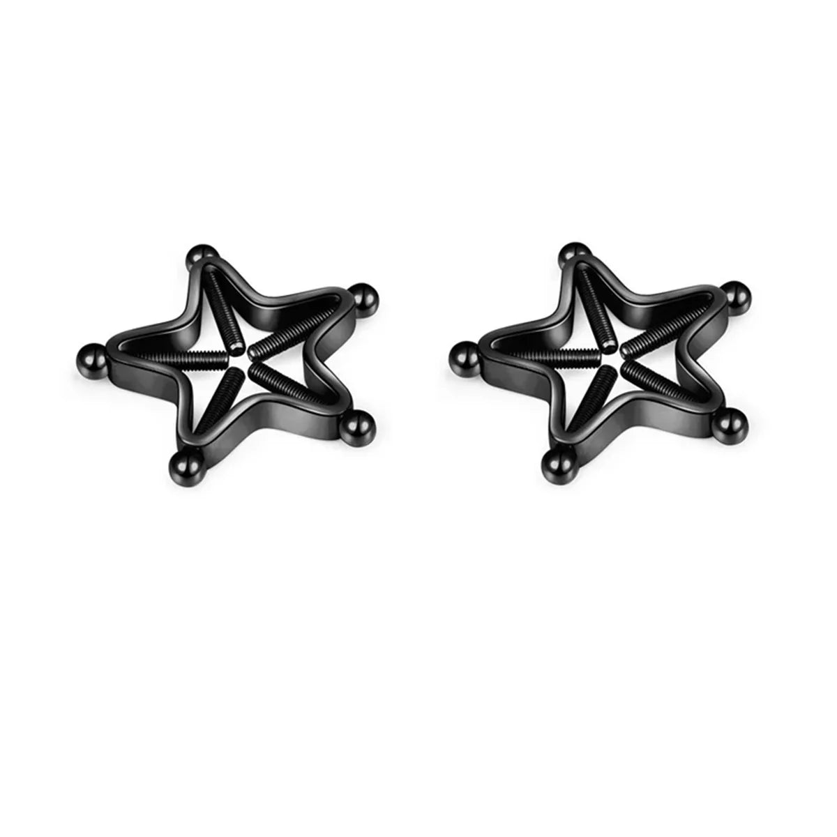 2Pcs 316L Stainless Steel Adjustable Nipple Rings for Women, Star Shaped Flower Shaped Clip On Nipple Ring Fake Piercing Jewelry Good Vibrations Adult Super Store