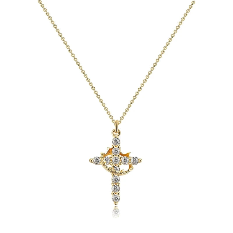 Elegant Crosses Choker Necklace Pendant with Stylish Jewelry Accessory for Trendy Women Ladies Daily Use Casual Wear Good Vibrations