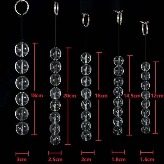 5 Sizes Glass Anal Beads Vaginal Balls Butt Plug Toy
