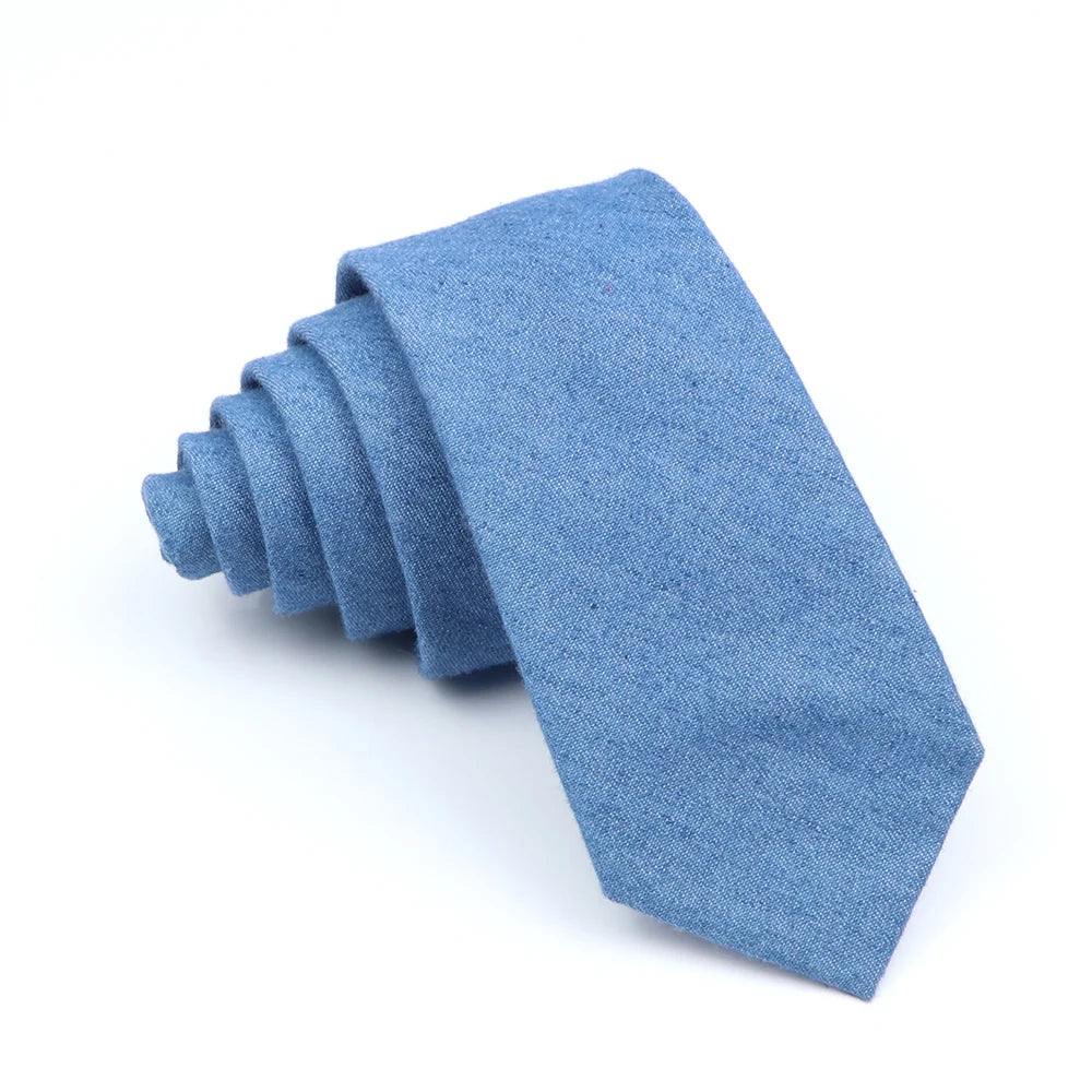 Wed Cotton Tie Solid Color Necktie For Man Woman Blue Pink Yellow Skinny Slim Ties Fashion Wedding Party Gifts Men Accessories Good Vibrations
