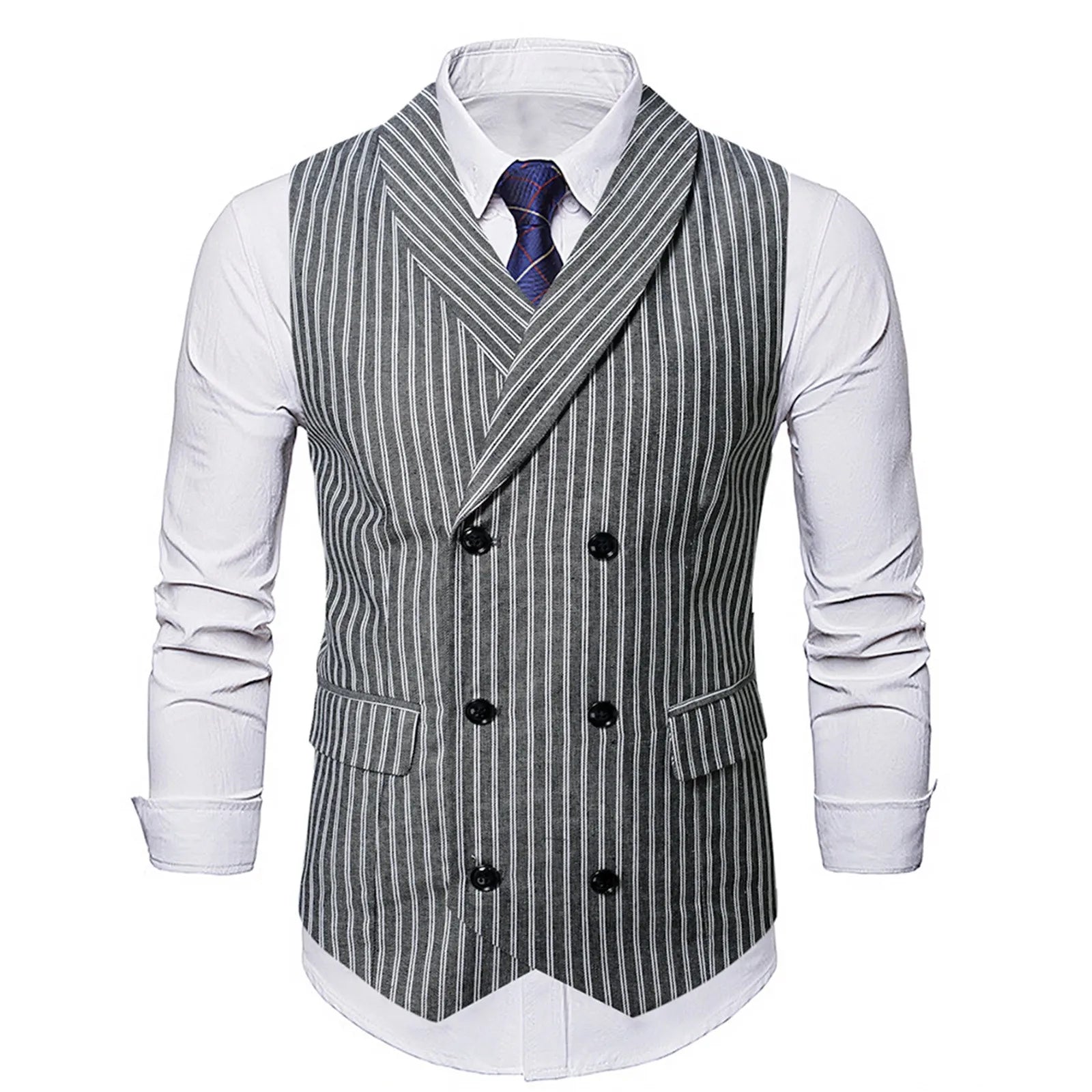 2025 Men's Spring Casual Single Button Suit Vest V Neck New Style  British Men's Suit Vest Waistcoat Formal Business Suit Vest Good Vibrations
