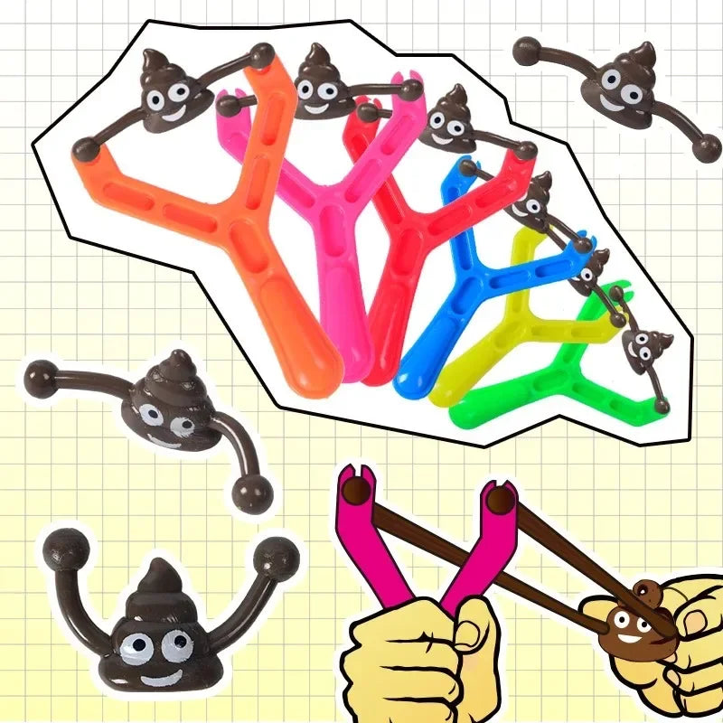 12PC Funny Poo Launcher Tricky Slingshot Children Toys Kids Birthday Party Gifts Wedding Gifts For Guests Christmas Party Favors Good Vibrations