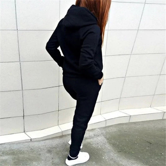 Hot women's 2-piece QUEEN print sports suit sportswear jogging suit women's hooded sportswear suit clothes hoodie+sweatpants Good Vibrations