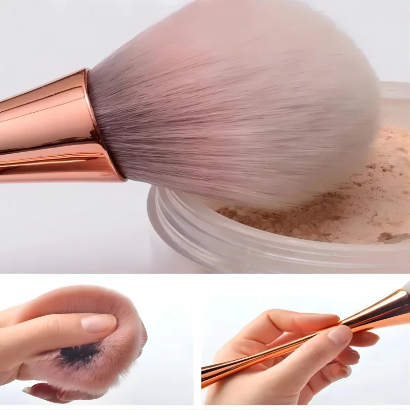 Rose Gold Powder Blush Brush Professional Make Up Brush Large Cosmetic Face Cont Cosmetic Face Cont Brocha Colorete Make Up Tool Good Vibrations