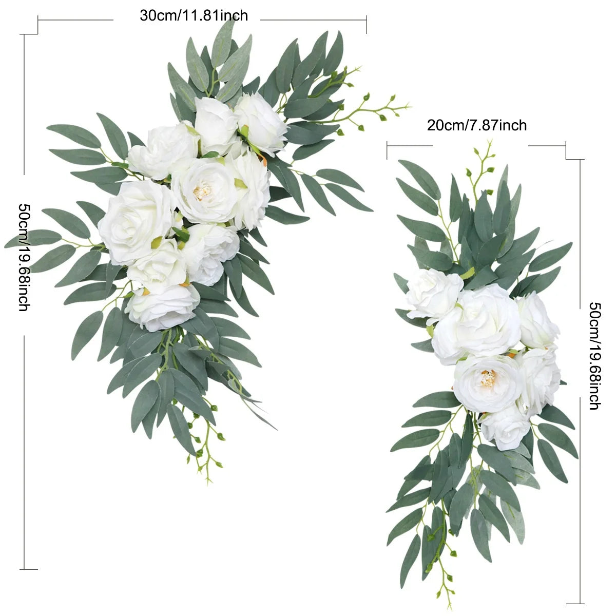 2pc Rose Artificial Flower Wedding Arch Flower Arrangement Country Wedding Ceremony Floral Garland Reception Backdrop Decoration Good Vibrations