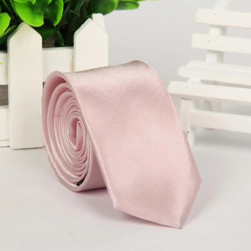 Mans Accessories Slim Skinny Tie for Men Jacquard Woven Solid Champagne Orange Red Purple Blue Ties Wedding Necktie corbatas par Good Vibrations