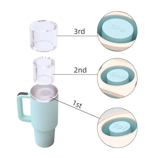 3-Grid Ice Cube Tray For Stanley 30/40 Oz Tumbler Cups Reusable Cylinder Silicone Ice Cube Molds With Lid For Drink Juice Coffee Good Vibrations Adult Super Store