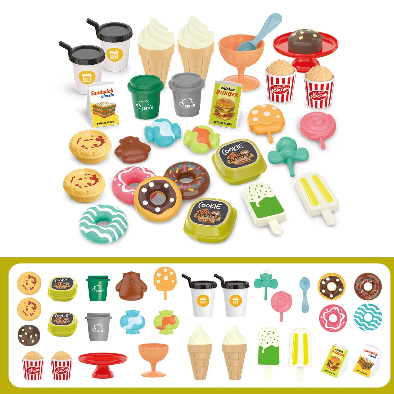 Children's toys: Pretend play, barbecue, fast food, pizza, sushi, afternoon tea, desserts, kitchen food, toy sets Good Vibrations