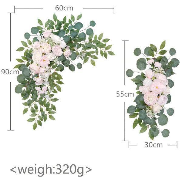 Yannew Artificial Arch Flowers Swag for Boho Wedding Baby Shower Ceremony Flower Garlands Arrangement Reception Backdrop Decor Good Vibrations
