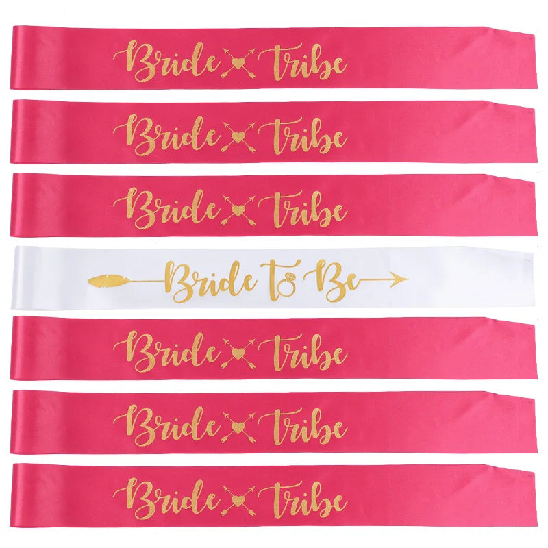 Bride Tribe Bridesmaids Sashes Set for Bridal Shower Decorations Wedding Favors Bachelorette Party Supplies Bride to be Gift Good Vibrations