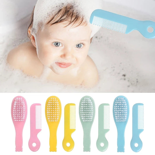 Baby Hair Brush & Comb Set Children Hair Brush Soft Nylon Bristle Cradle Caps Hair Brush for Toddler Infant Massage Dropship Good Vibrations