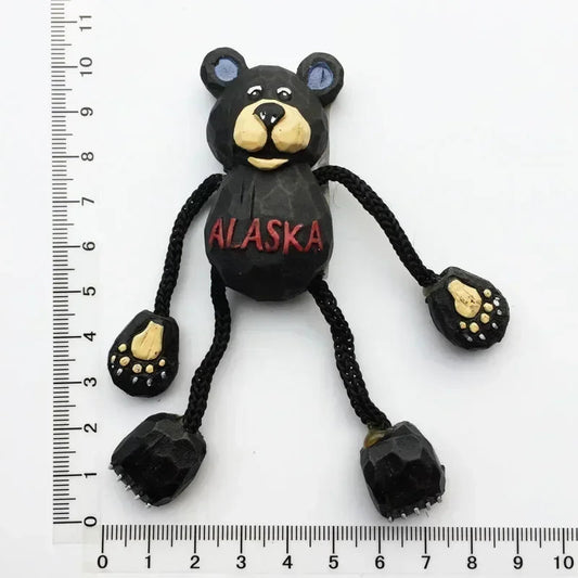 USA Alaska Bear Kawaii Fridge Magnets Tourism Souvenir British Canada Bear Refrigerator Magnetic Stickers Cute Magnet Decor Gift Good Vibrations