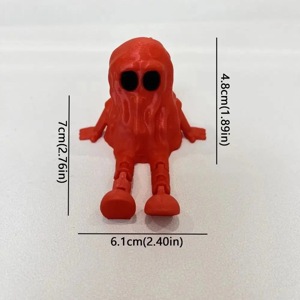 Cute Mini 3D Printed Ghost Ornament PLA Hand-Painted Ghost Fidget Toys Movable Joints Ghost Statue Halloween Party Decor Good Vibrations