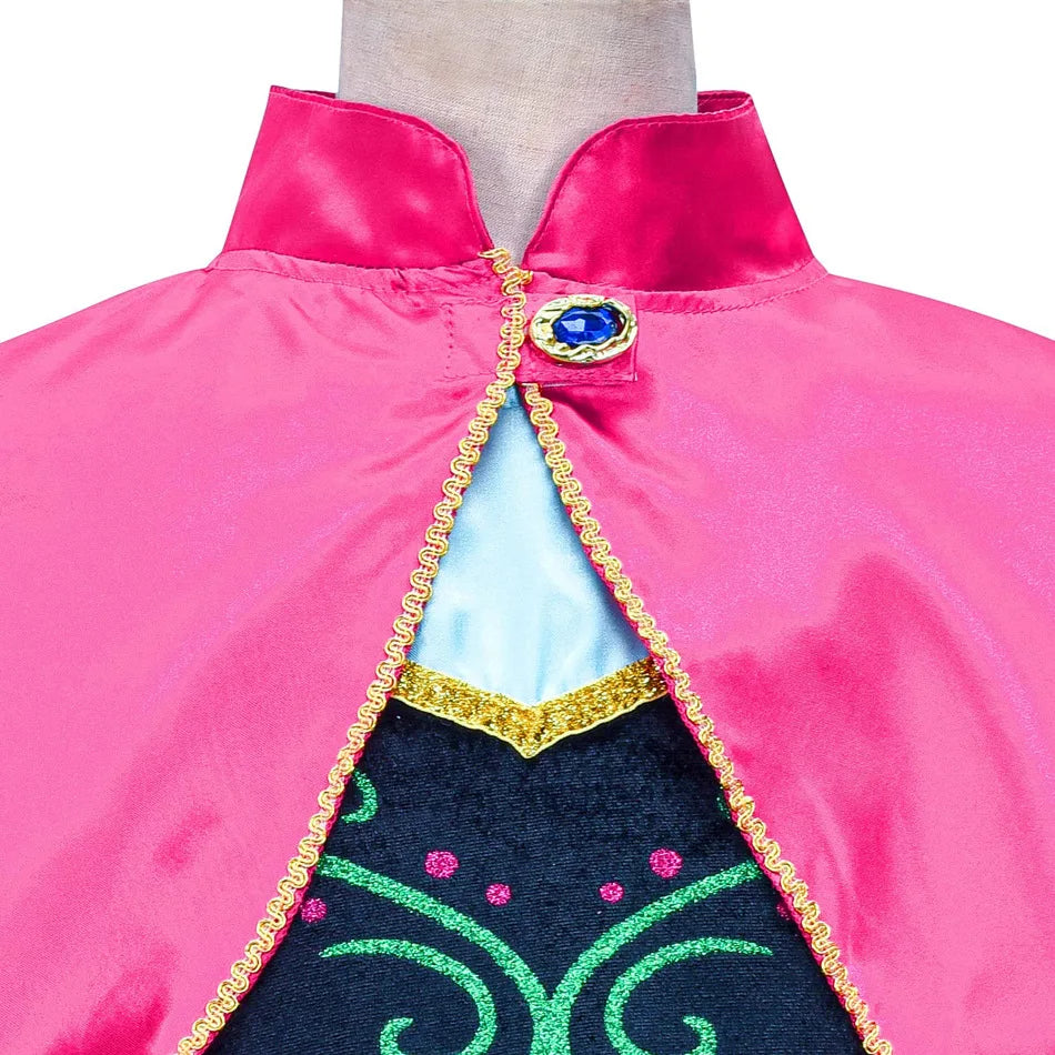 Disney Kids Princess Costume Elsa Anna Halloween Dress Girl Jasmine Moana Dinner Dress Rapunzel Mermaid Pageant Disguise 3-10Y Good Vibrations