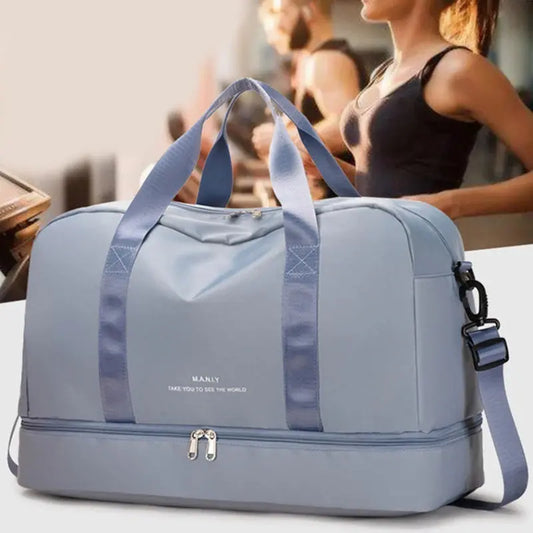 Women Travel Duffle Luggage Bag Sports Handbag Fitness Bag Large Capacity Casual Women's One Shoulder Weekend Overnight Bag Good Vibrations