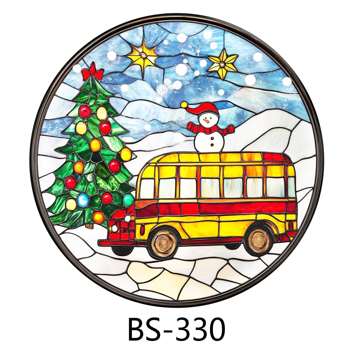 Christmas Trees Snowman Wall Sticker Suncatch Rainbow Window Privacy Film Glass Static Cling Film Decor UV Festival Decoration Good Vibrations