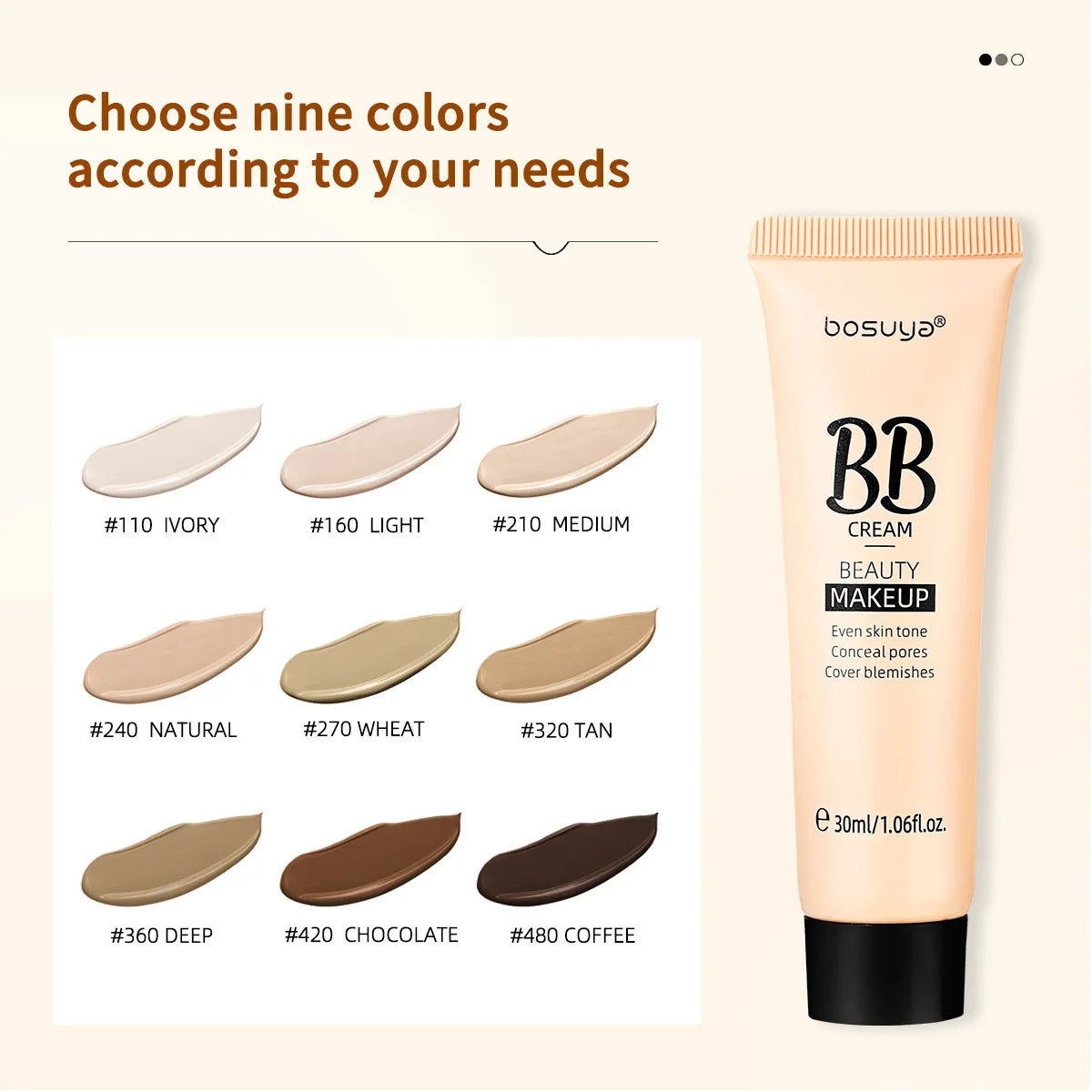 30ml Beauty BB Cream Foundation,Liquid Concealer,Long-Lasting Moisturizing Waterproof,Not Easy to Remove Makeup,Full Coverage Good Vibrations
