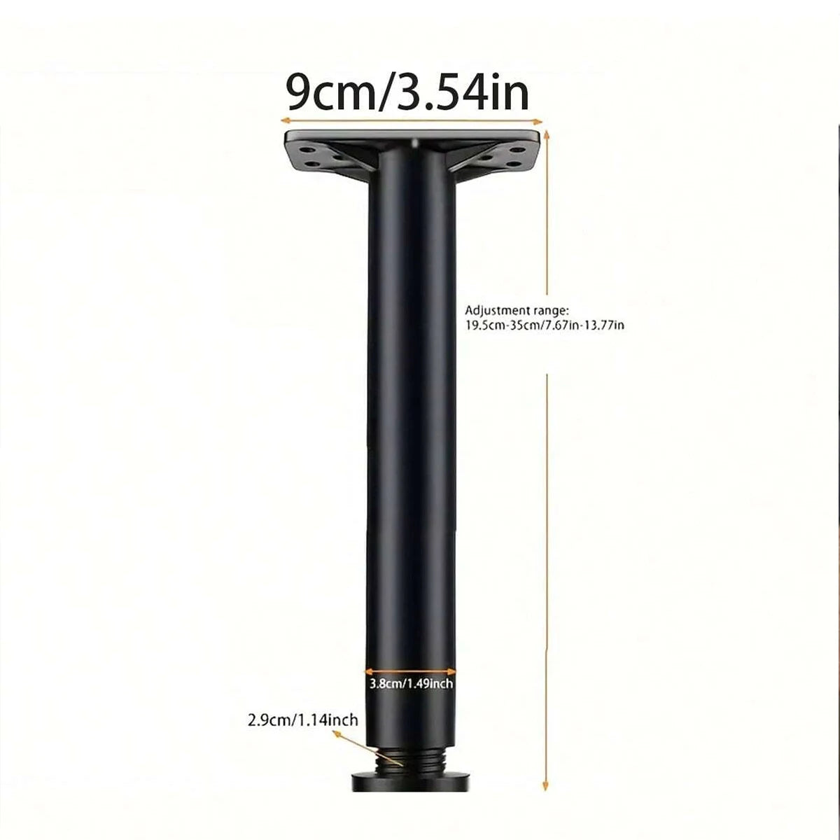 1pc Adjustable Bed Frame Support Legs - Heavy Duty Steel Furniture Feet for King Bed, Sofa, Table - Extra Durable and Sturdy Good Vibrations