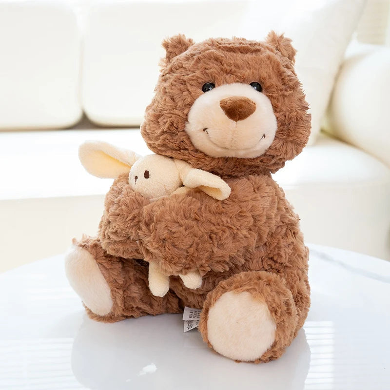 Kawaii Birthday Cake Teddy Bear Plush Toy Yellow And Pink Cake With Hat Bear Doll Boys Girls Birthday Gift Good Vibrations